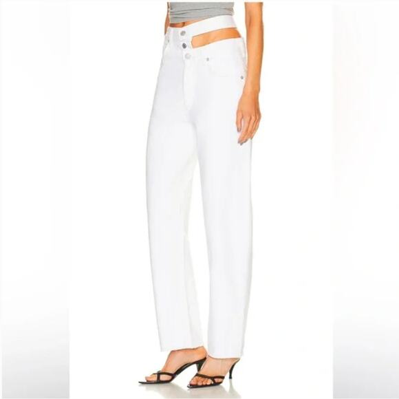 NEW $248 AGOLDE Broken Waistband Jean in Milkshake White | 27 - Picture 4 of 11
